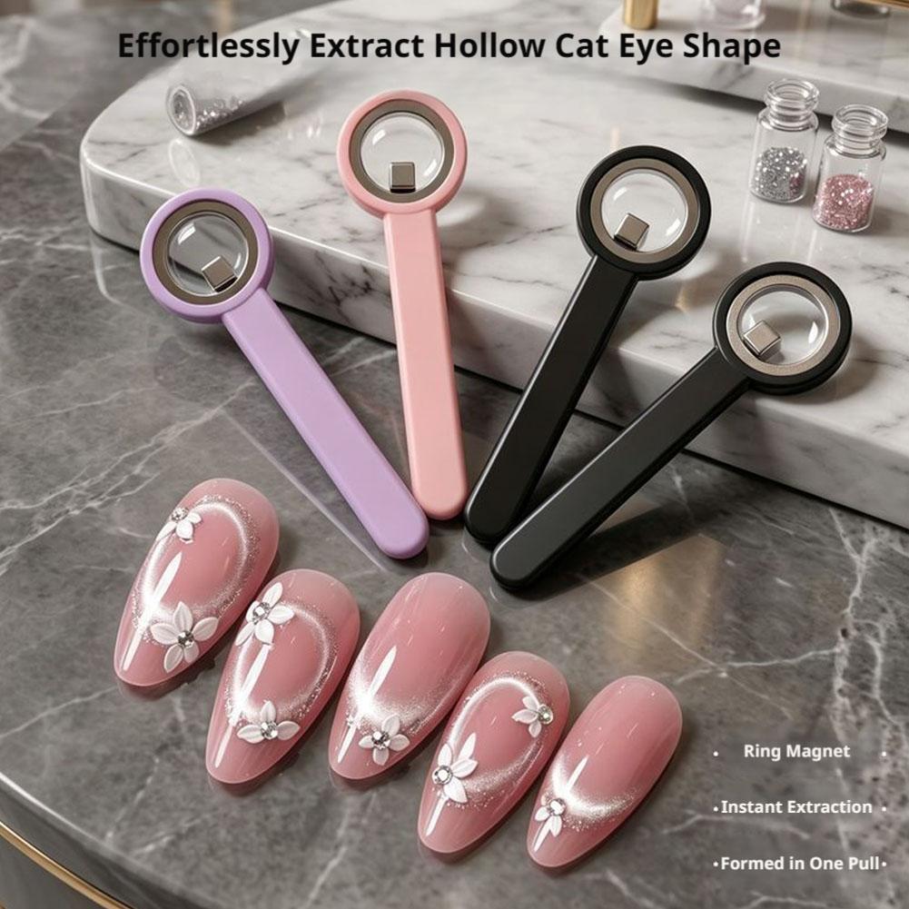 Nail Art Glossy - Hollow Cat Eye Magnet Ring Shape