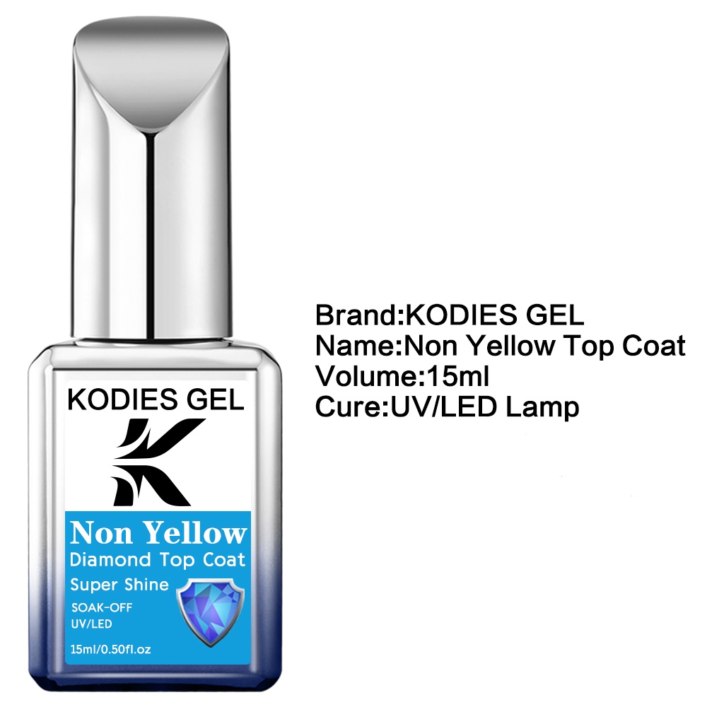 KODIES GEL Non Yellow Top Coat - огляд і ціна Nail Art Glossy