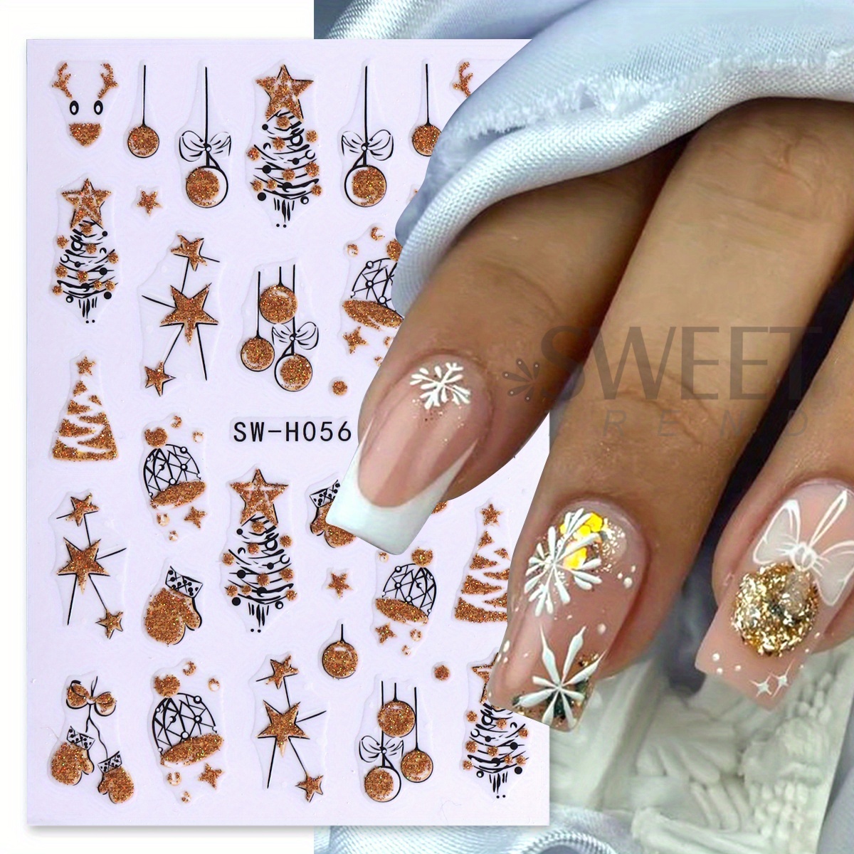 2 pcs Gorgeous Sparkly Christm - огляд і ціна Nail Art Xmas Tree