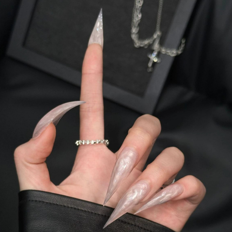 Super Long Stiletto Press On N - огляд і ціна Nail Art Glossy