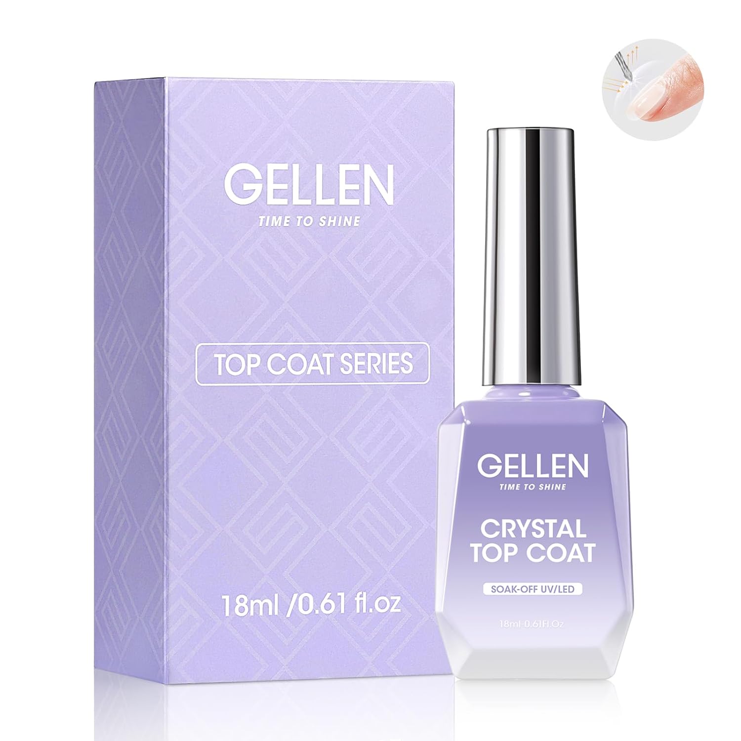 GELLEN Nail Gel Top Coat 18ML  - огляд і ціна Nail Art Glossy