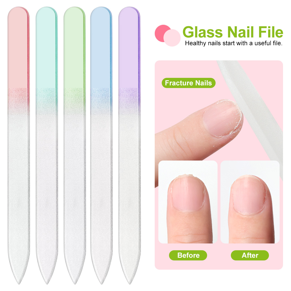 Color Nano Glass Nail File Tra - огляд і ціна Nail Art Glossy