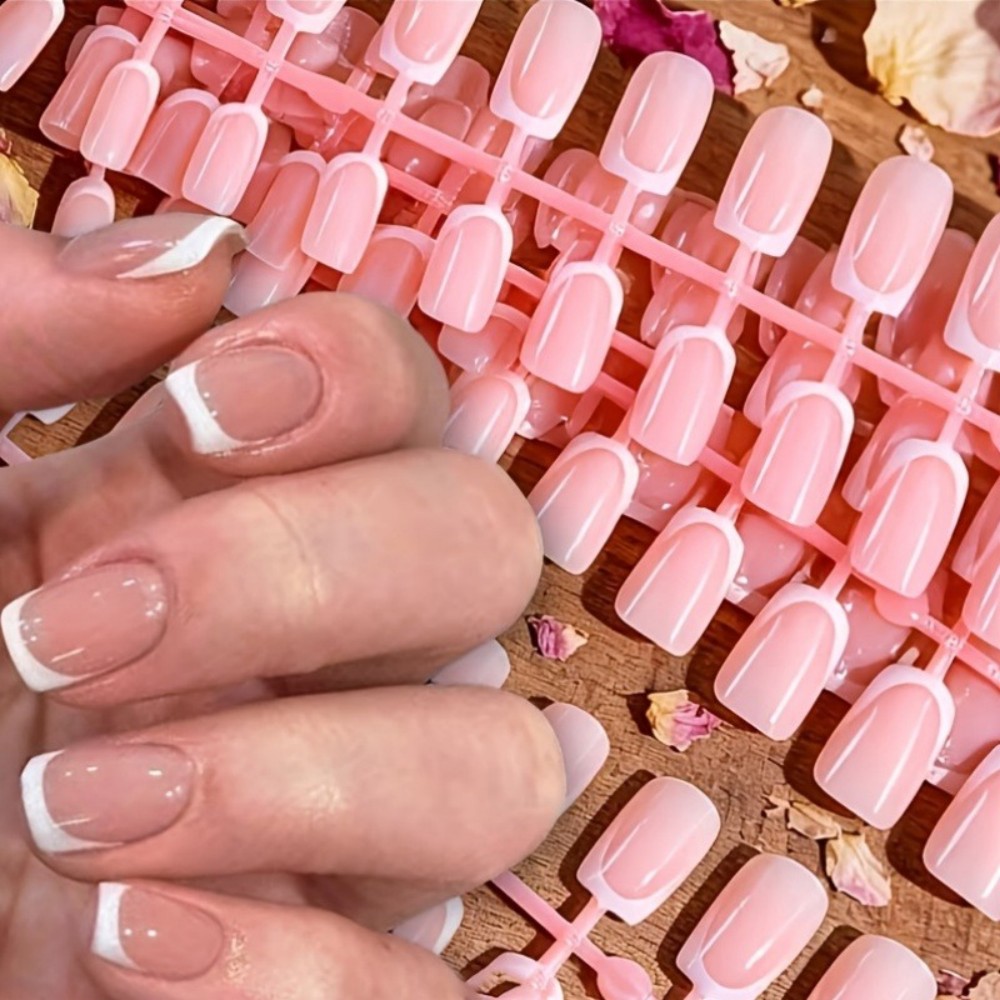 120PCS Short Square French Tip - огляд і ціна Nail Art Glossy
