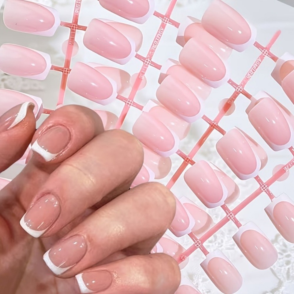 120PCS Short Square French Tip - огляд і ціна Nail Art Glossy