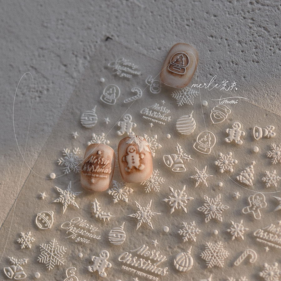 5D Relief Pure White Merry Chr - огляд і ціна Nail Art Xmas Tree