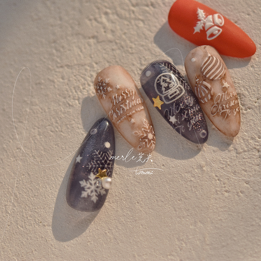 5D Relief Pure White Merry Chr - огляд і ціна Nail Art Xmas Tree