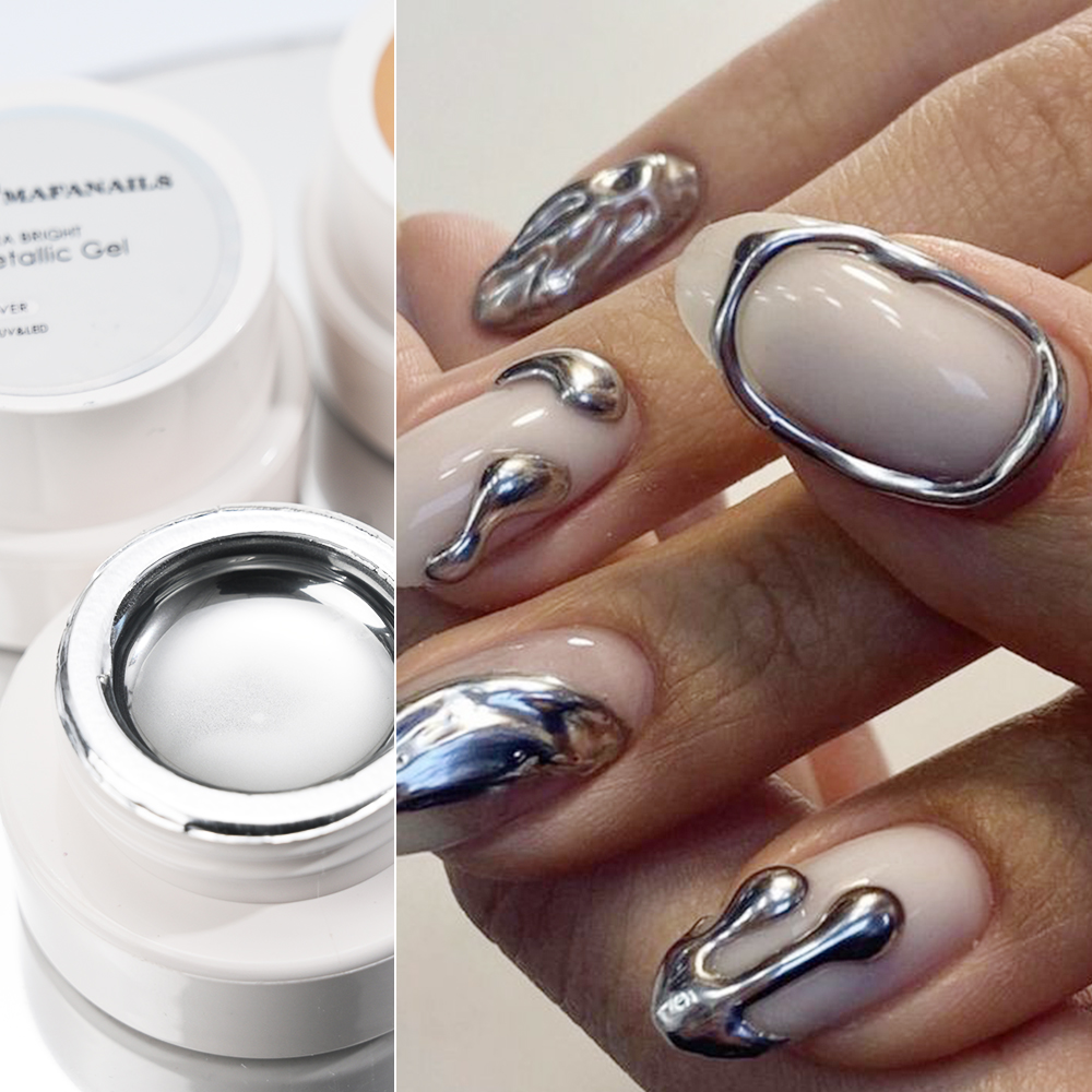 5ml Silver Gold Metallic Gel N - огляд і ціна Nail Art Glossy