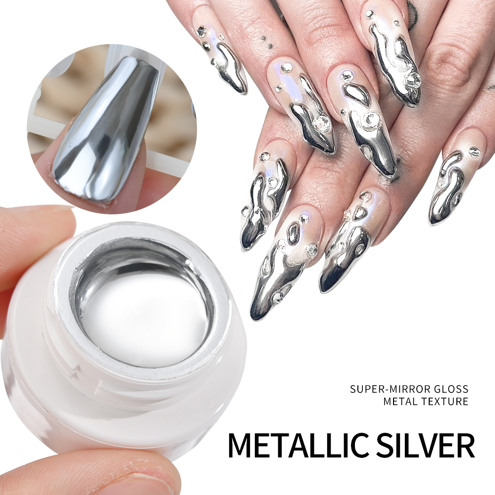 5ml Silver Gold Metallic Gel N - огляд і ціна Nail Art Glossy