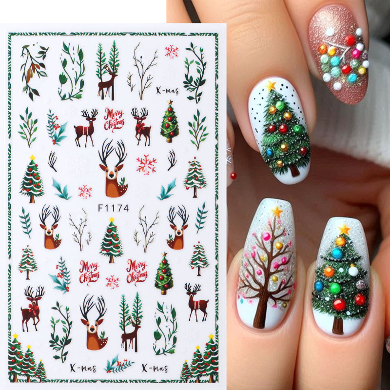 2pcs Festive Christmas Nail St - огляд і ціна Nail Art Xmas Tree