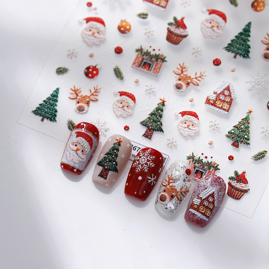 Cute Christmas Bear & Gingerbr - огляд і ціна Nail Art Xmas Tree