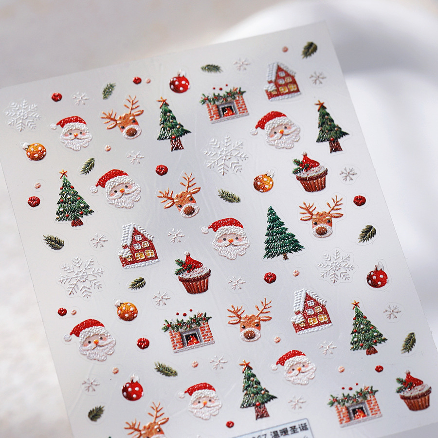 Cute Christmas Bear & Gingerbr - огляд і ціна Nail Art Xmas Tree