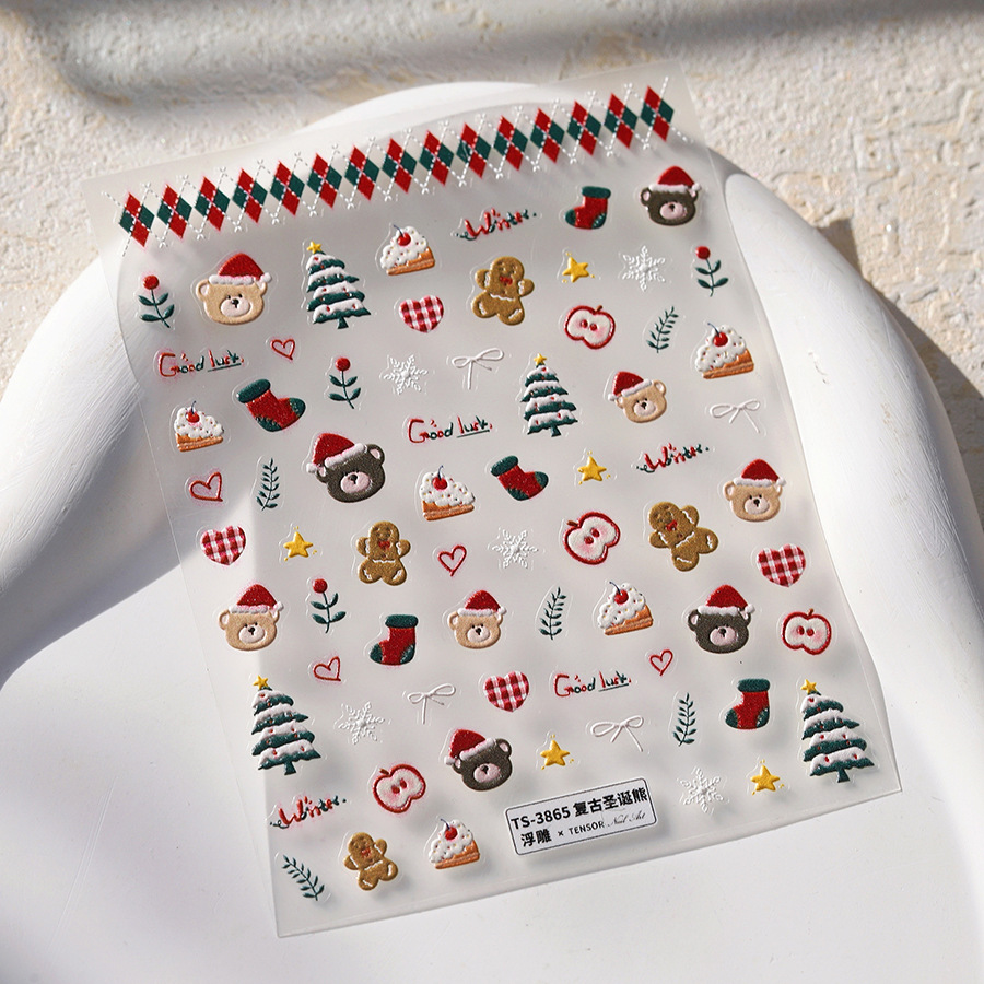 Cute Christmas Bear & Gingerbr - огляд і ціна Nail Art Xmas Tree