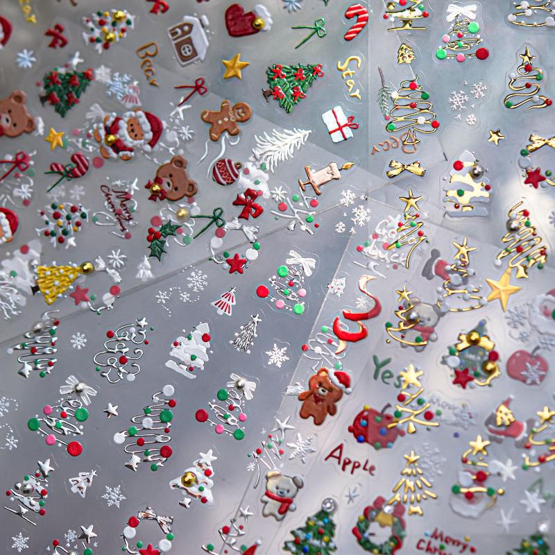 3D Christmas Nail Art Stickers - огляд і ціна Nail Art Xmas Tree