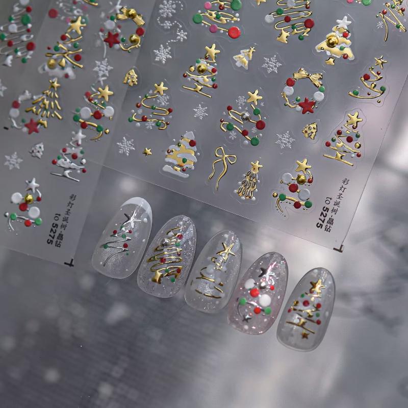 3D Christmas Nail Art Stickers - огляд і ціна Nail Art Xmas Tree