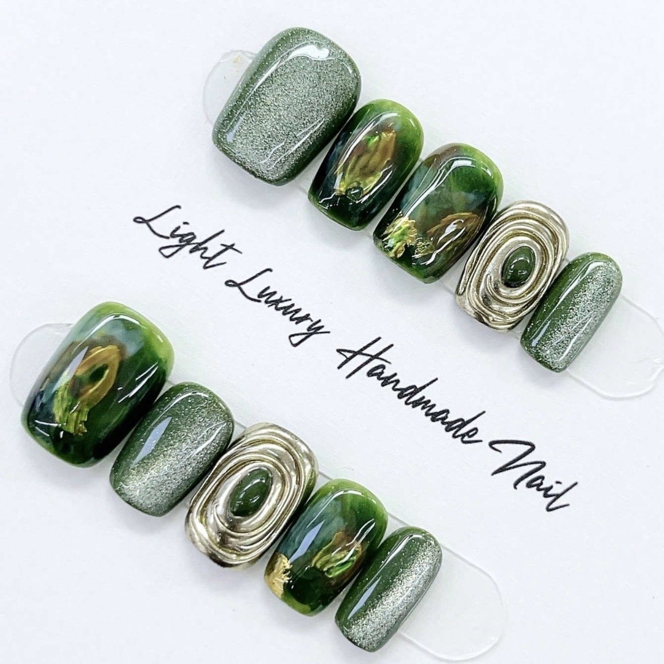 10pcs Pure Hand Pressed Short  - огляд і ціна Nail Art Overlay