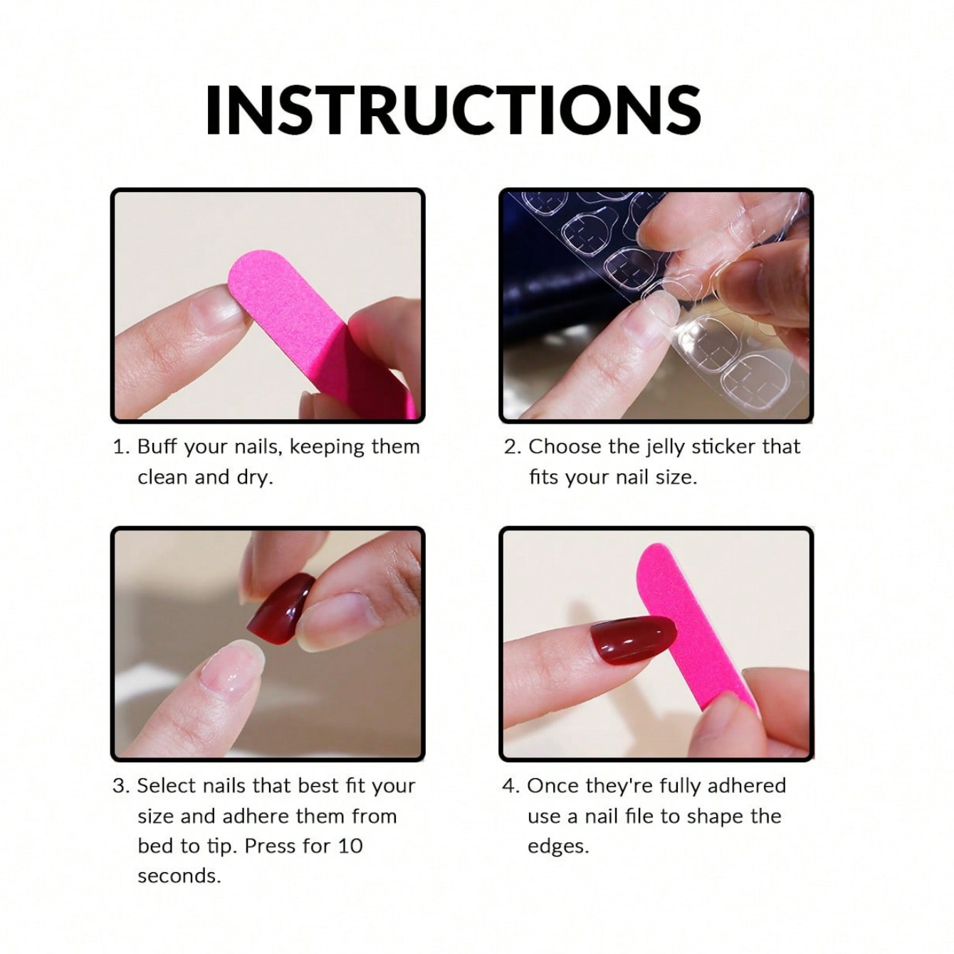 10pcs Pure Hand Pressed Short  - огляд і ціна Nail Art Overlay